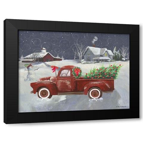 Old Truck and House II Black Modern Wood Framed Art Print with Double Matting by Phillips, Anita