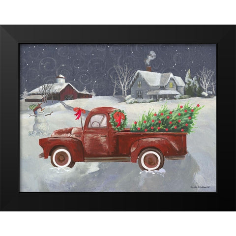 Old Truck and House II Black Modern Wood Framed Art Print by Phillips, Anita