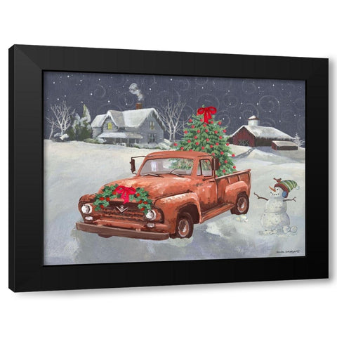Old Truck and House Black Modern Wood Framed Art Print by Phillips, Anita