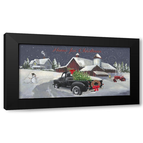 Home for Christmas Black Modern Wood Framed Art Print by Phillips, Anita