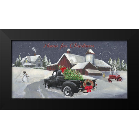 Home for Christmas Black Modern Wood Framed Art Print by Phillips, Anita