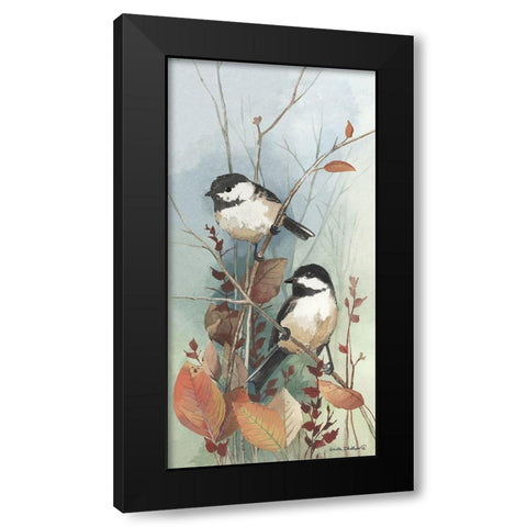 New Chickadee II Black Modern Wood Framed Art Print with Double Matting by Phillips, Anita