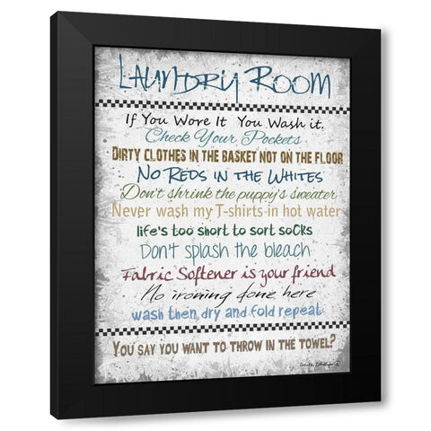 Laundry Room Black Modern Wood Framed Art Print with Double Matting by Phillips, Anita