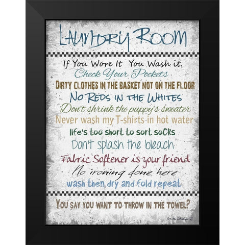 Laundry Room Black Modern Wood Framed Art Print by Phillips, Anita