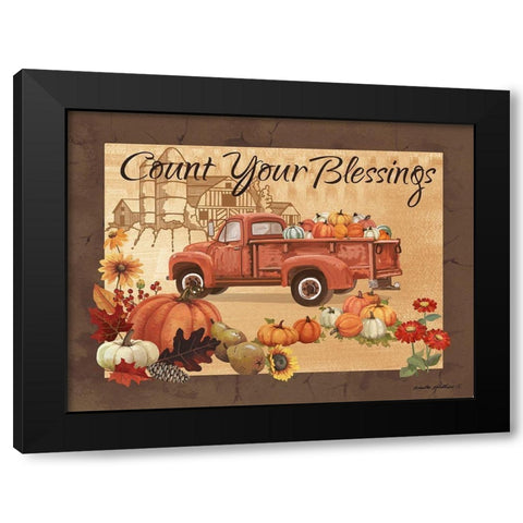 Count Your Blessings Black Modern Wood Framed Art Print by Phillips, Anita