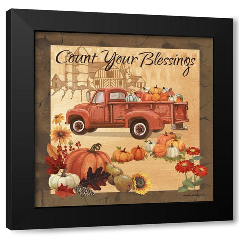 Count Your Blessings II Black Modern Wood Framed Art Print with Double Matting by Phillips, Anita