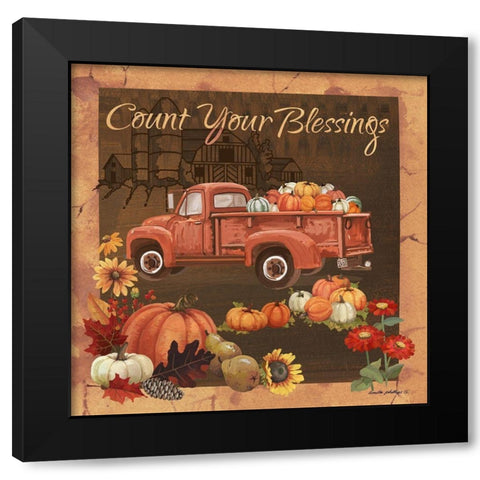 Count Your Blessings V Black Modern Wood Framed Art Print with Double Matting by Phillips, Anita