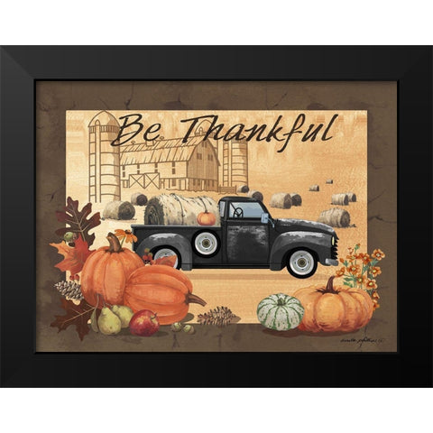 Be Thankful Black Modern Wood Framed Art Print by Phillips, Anita