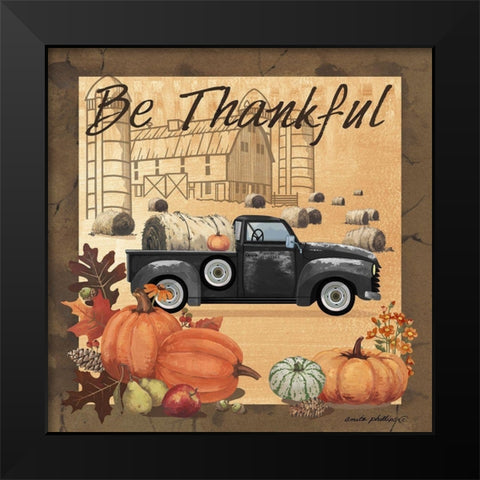 Be Thankful II Black Modern Wood Framed Art Print by Phillips, Anita