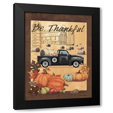 Be Thankful III Black Modern Wood Framed Art Print by Phillips, Anita