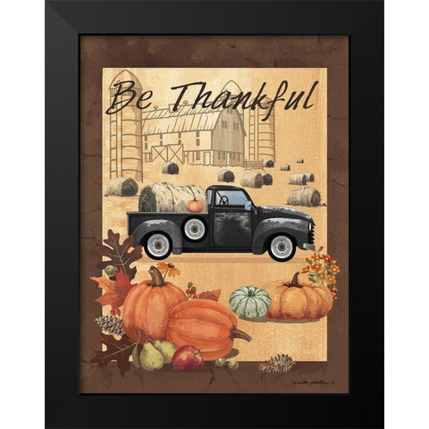 Be Thankful III Black Modern Wood Framed Art Print by Phillips, Anita