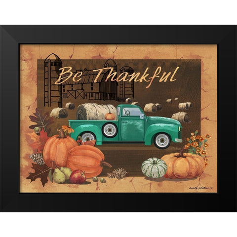 Be Thankful IV Black Modern Wood Framed Art Print by Phillips, Anita