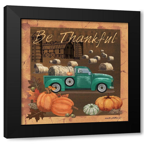 Be Thankful V Black Modern Wood Framed Art Print by Phillips, Anita