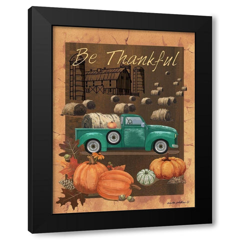 Be Thankful VI Black Modern Wood Framed Art Print with Double Matting by Phillips, Anita