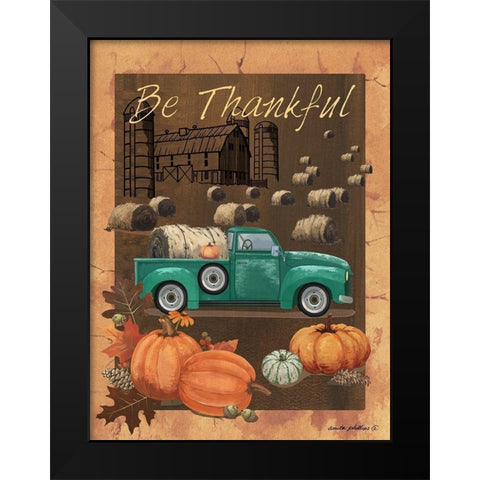 Be Thankful VI Black Modern Wood Framed Art Print by Phillips, Anita