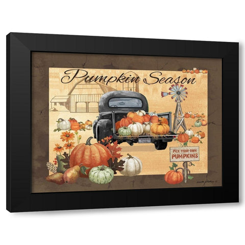 Pumpkin Season Black Modern Wood Framed Art Print by Phillips, Anita