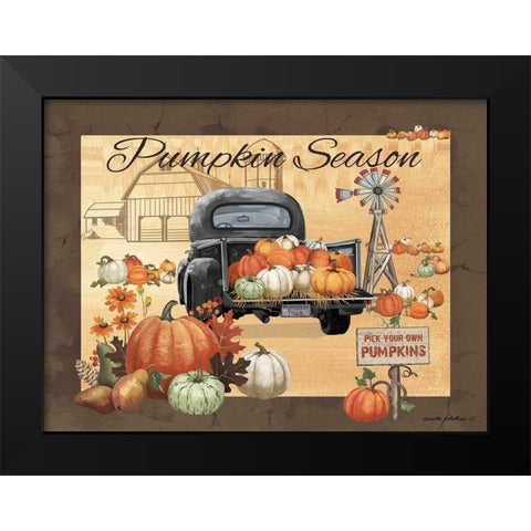 Pumpkin Season Black Modern Wood Framed Art Print by Phillips, Anita
