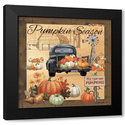 Pumpkin Season II Black Modern Wood Framed Art Print with Double Matting by Phillips, Anita
