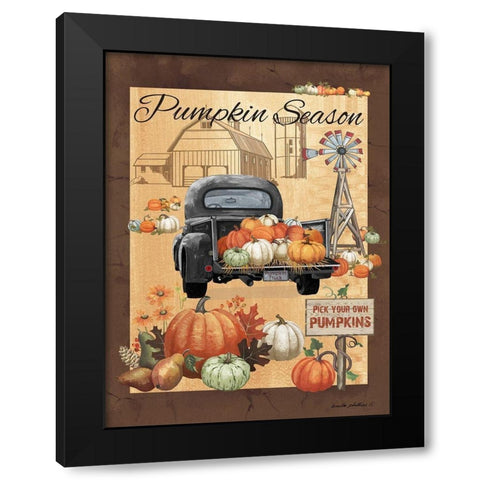 Pumpkin Season III Black Modern Wood Framed Art Print with Double Matting by Phillips, Anita