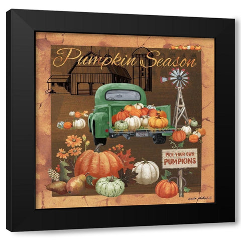 Pumpkin Season V Black Modern Wood Framed Art Print by Phillips, Anita