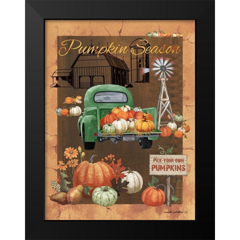 Pumpkin Season VI Black Modern Wood Framed Art Print by Phillips, Anita