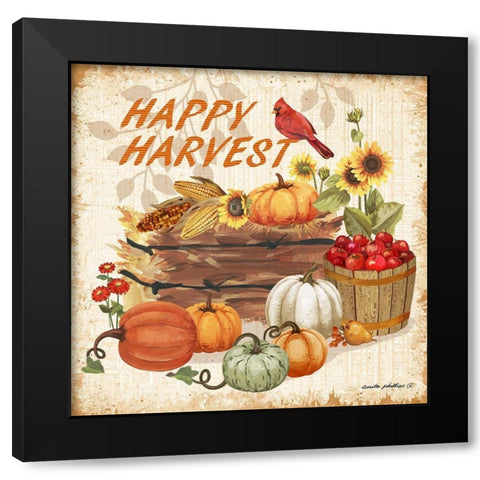 Happy Harvest Black Modern Wood Framed Art Print by Phillips, Anita