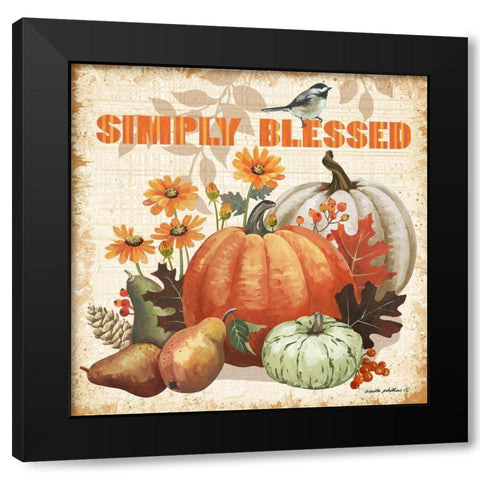 Simply Blessed Black Modern Wood Framed Art Print by Phillips, Anita