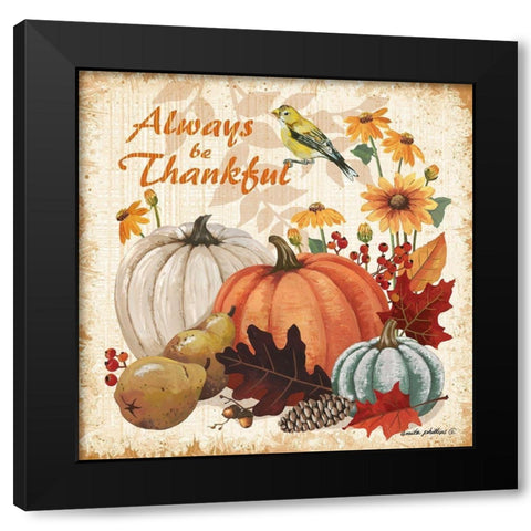 Always Thankful Black Modern Wood Framed Art Print by Phillips, Anita