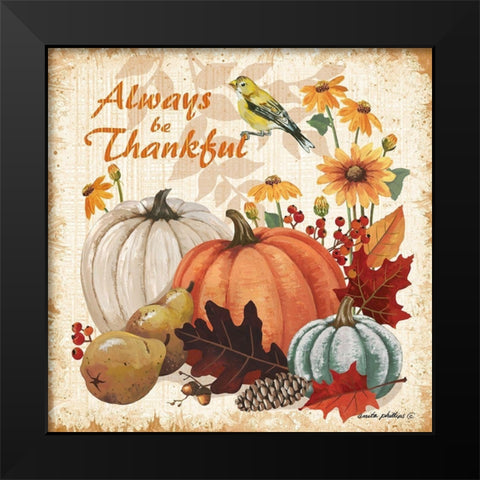 Always Thankful Black Modern Wood Framed Art Print by Phillips, Anita