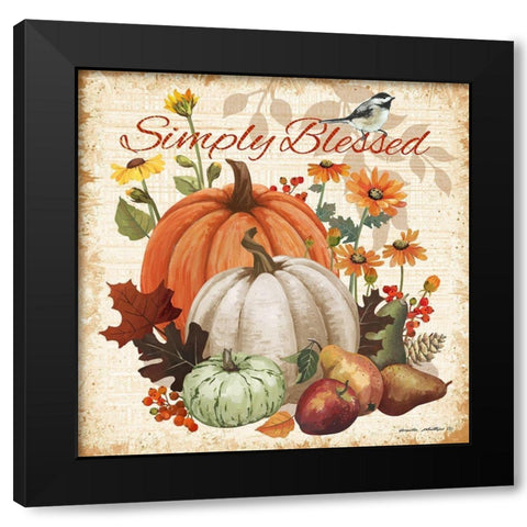 Simply Blessed Black Modern Wood Framed Art Print by Phillips, Anita