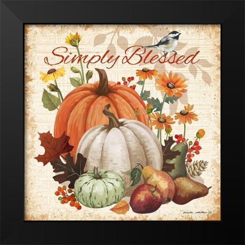 Simply Blessed Black Modern Wood Framed Art Print by Phillips, Anita