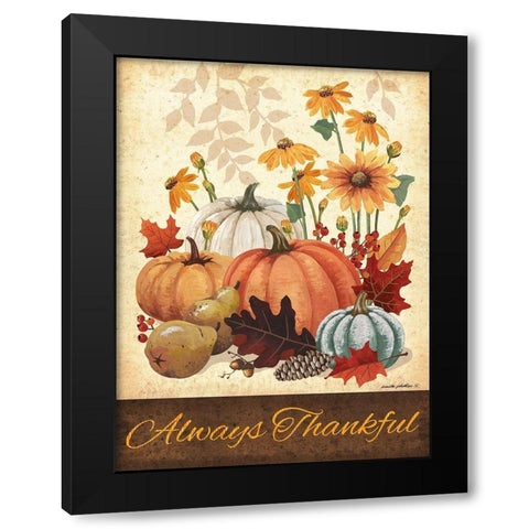 Always Thankful Black Modern Wood Framed Art Print with Double Matting by Phillips, Anita