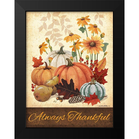 Always Thankful Black Modern Wood Framed Art Print by Phillips, Anita