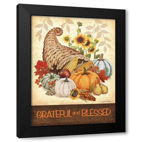 Grateful and Blessed Black Modern Wood Framed Art Print with Double Matting by Phillips, Anita