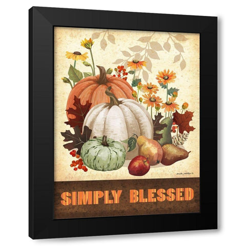 Simply Blessed Black Modern Wood Framed Art Print with Double Matting by Phillips, Anita