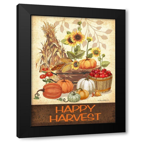 Happy Harvest Black Modern Wood Framed Art Print with Double Matting by Phillips, Anita