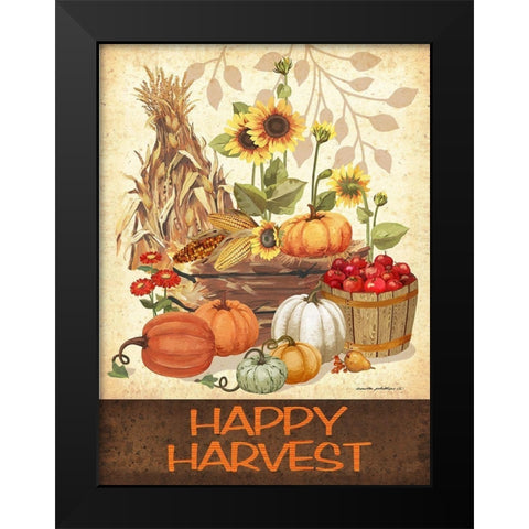Happy Harvest Black Modern Wood Framed Art Print by Phillips, Anita