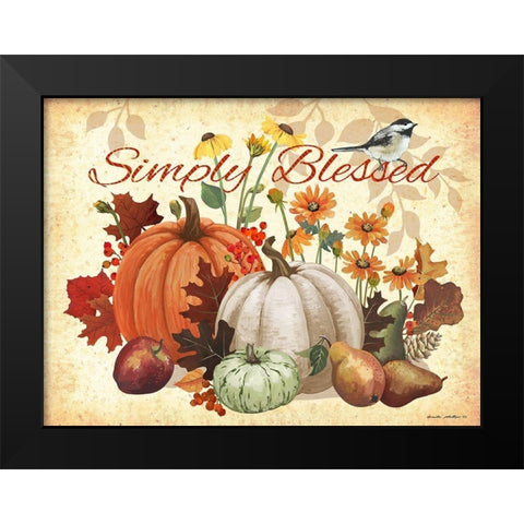Simply Blessed Black Modern Wood Framed Art Print by Phillips, Anita