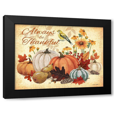 Always Thankful Black Modern Wood Framed Art Print by Phillips, Anita