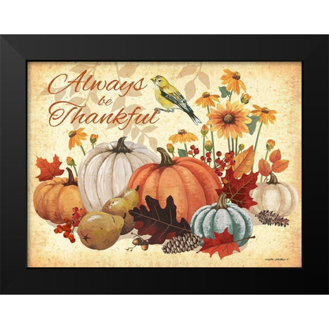 Always Thankful Black Modern Wood Framed Art Print by Phillips, Anita