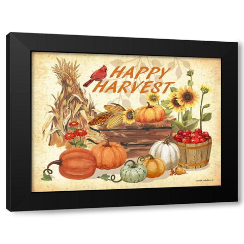 Happy Harvest Black Modern Wood Framed Art Print by Phillips, Anita