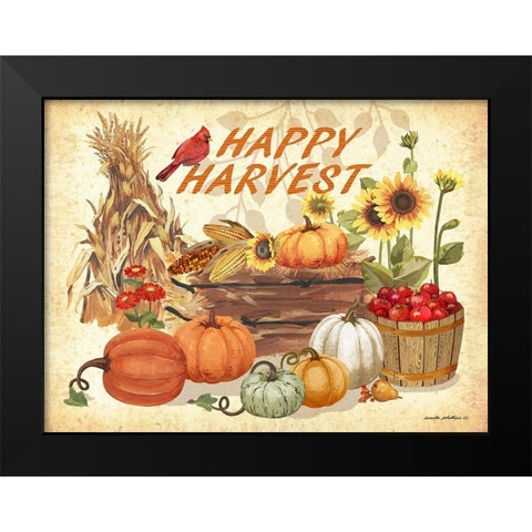 Happy Harvest Black Modern Wood Framed Art Print by Phillips, Anita