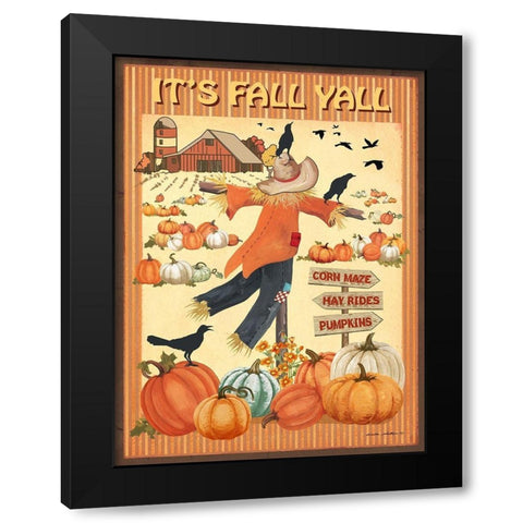 Its Fall Yall II Black Modern Wood Framed Art Print with Double Matting by Phillips, Anita