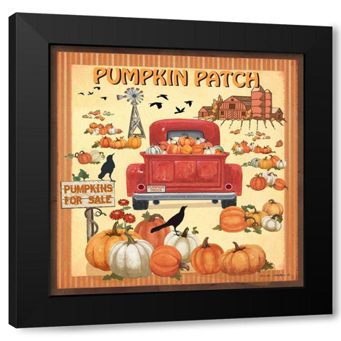 Pumpkin Patch Black Modern Wood Framed Art Print by Phillips, Anita
