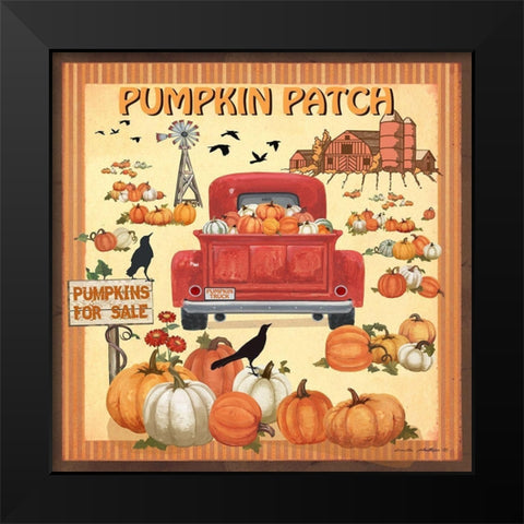 Pumpkin Patch Black Modern Wood Framed Art Print by Phillips, Anita