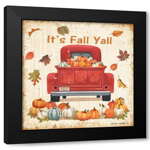 Its Fall Yall Black Modern Wood Framed Art Print by Phillips, Anita