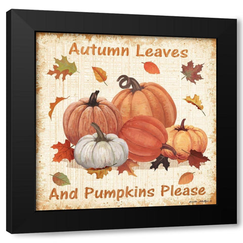 Pumpkins Please Black Modern Wood Framed Art Print by Phillips, Anita