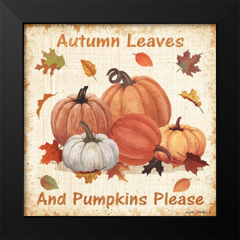 Pumpkins Please Black Modern Wood Framed Art Print by Phillips, Anita
