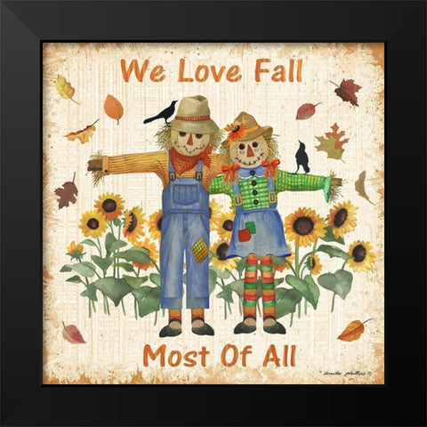 We Love Fall Black Modern Wood Framed Art Print by Phillips, Anita
