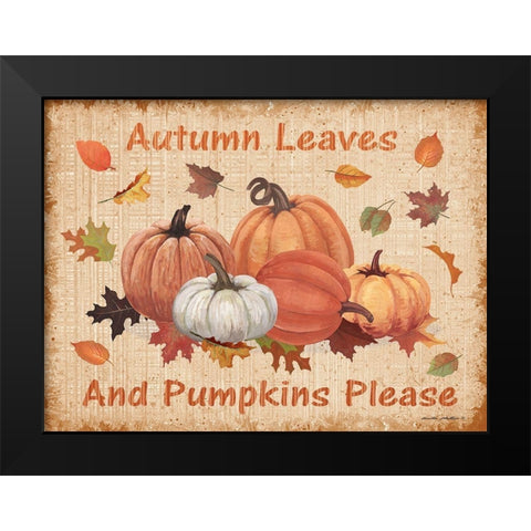 Pumpkins Please Black Modern Wood Framed Art Print by Phillips, Anita